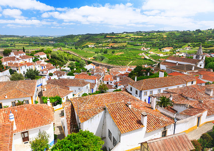 葡萄牙奥比多斯老城的城市景观图片