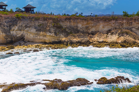 磐安林邦根岛的热带海岸线背景