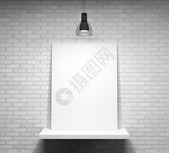 2023春节放假通知海报白色砖墙上架子上的海报背景