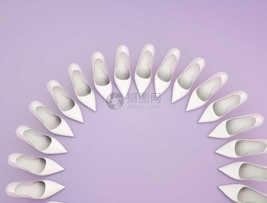 白色女鞋的艺术照片圆圈中图片