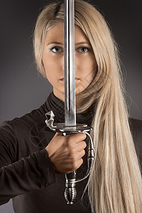 敌人如此可爱女人着剑的美丽照片背景