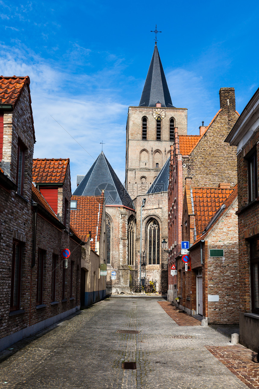 欧洲中世纪街布鲁日布鲁日,比利时,欧洲图片