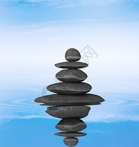 禅宗石平衡孤立白色上图片
