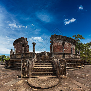 瓦伦纳古代瓦塔达奇佛教佛塔波伦纳鲁瓦,斯里兰卡背景