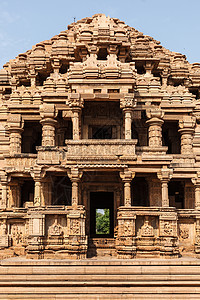 贝萨利奥萨巴胡SasBshukaMandir,萨哈斯特拉巴胡寺寺庙格瓦利奥堡加瓦利奥,马迪亚邦,印度背景