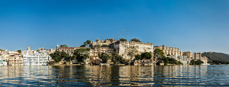 印度豪华旅游背景乌代普尔城市宫殿全景皮科拉湖乌达普尔,印度图片