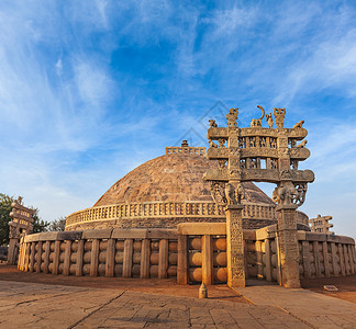 伟大的佛塔古老的佛教纪念碑印度马迪亚邦桑奇图片