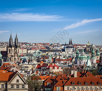 捷克共国布拉格的鸟瞰背景图片