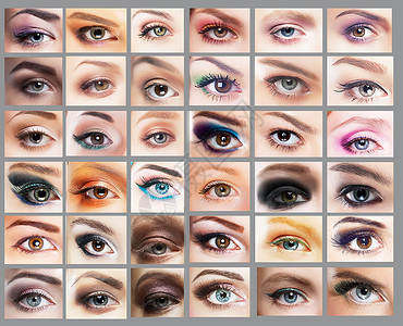 睫毛膏各种各样的女人39的眼睛套眼影图片