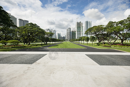 博尼法西奥马尼拉美国公墓纪念与城市景观马尼拉菲律宾背景