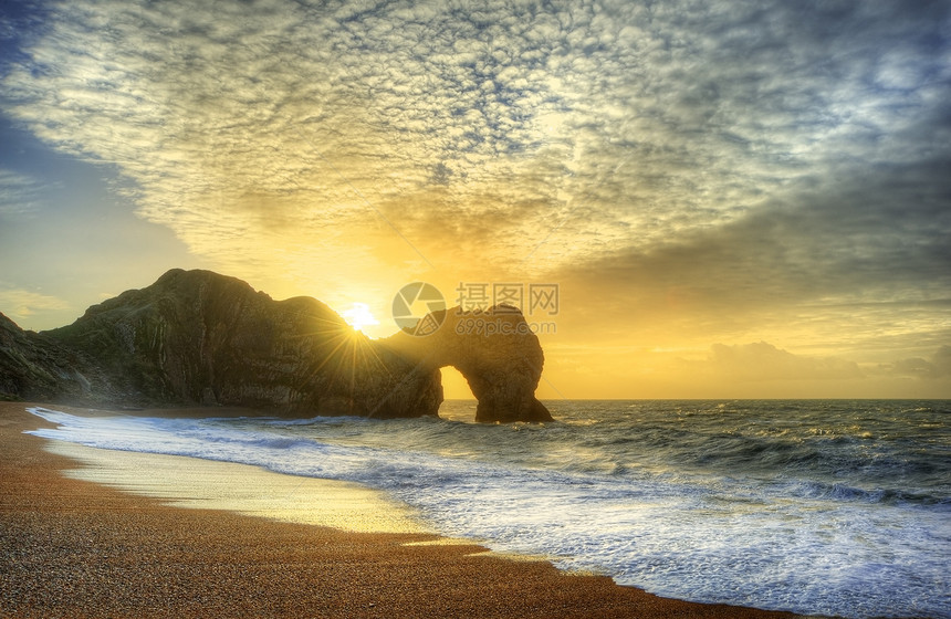 日出景观硬壳门联合国教科文侏罗纪海岸多塞特图片