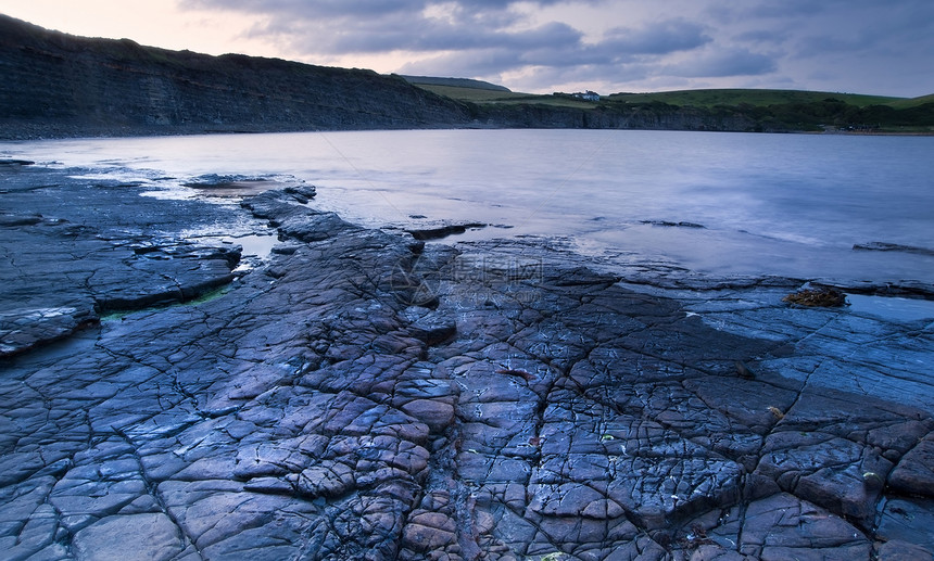 美丽的日出景观图像金梅里奇湾侏罗纪海岸,多塞特,英国图片