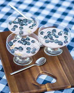 布吕格新鲜蓝莓香草酸奶早餐背景