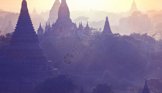巴甘缅甸日落时图片