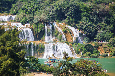 越南的戈克德天瀑布高清图片