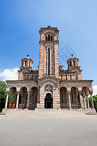 马可教堂座主要的东正教贝尔格莱德教堂高清图片