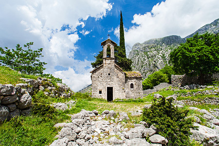 科雷德旧教堂里的斯塔里格雷德,科托尔,黑山背景