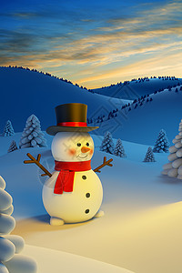 快乐的雪人,诞节的场景图片