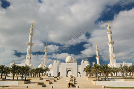 谢赫扎耶德清真寺,阿布扎比,阿联酋,中东背景图片