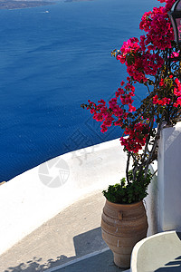 海外投资暑假美丽的硫化岛桑托里尼希腊背景