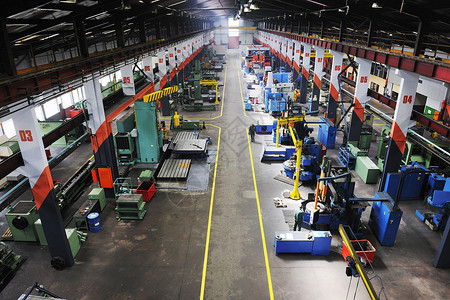 钢铁厂钢铁机械零件现代工厂室内大厅高清图片