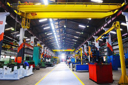 工业工厂钢铁机械零件现代室内大厅高清图片