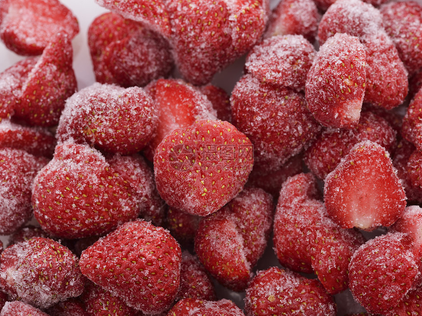 冷冻草莓,特写镜头图片