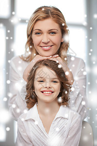 家庭,孩子,诞节,爱的快乐的母亲女儿图片