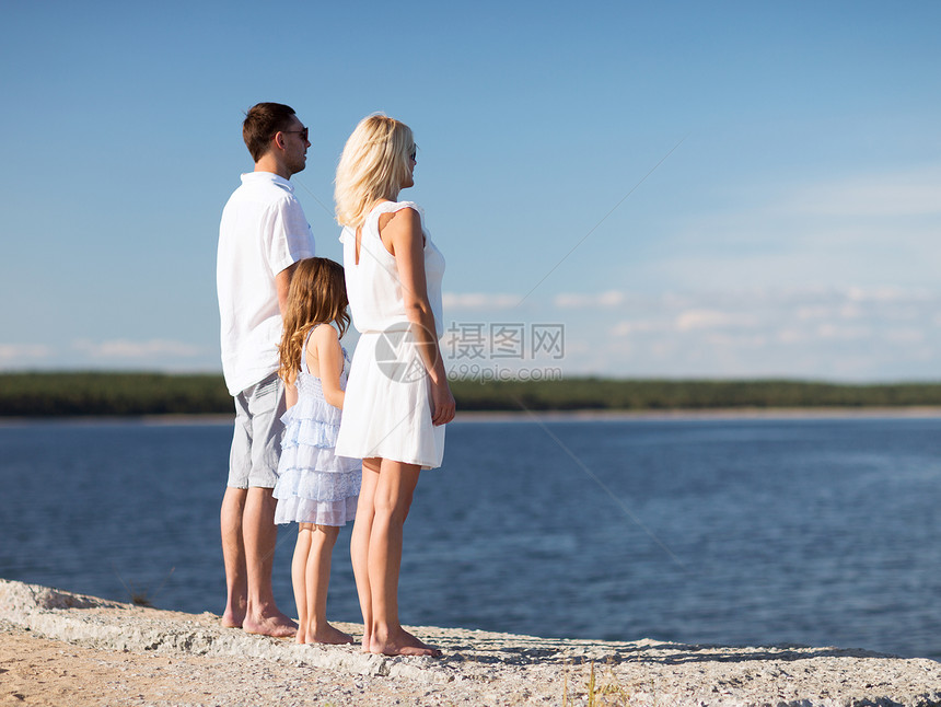 暑假,庆祝,孩子人的快乐的家庭海边图片