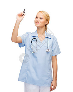 医疗保健,医疗技术轻的医生护士空中写东西图片