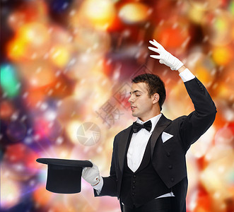 魔术,表演,马戏,表演魔术师顶帽表演魔术高清图片