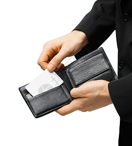 男款钱包穿着西装的男人带着钱包信用卡背景