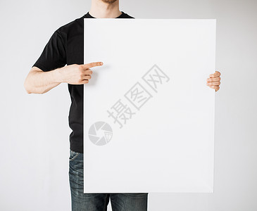 人的手,白色空白板背景图片
