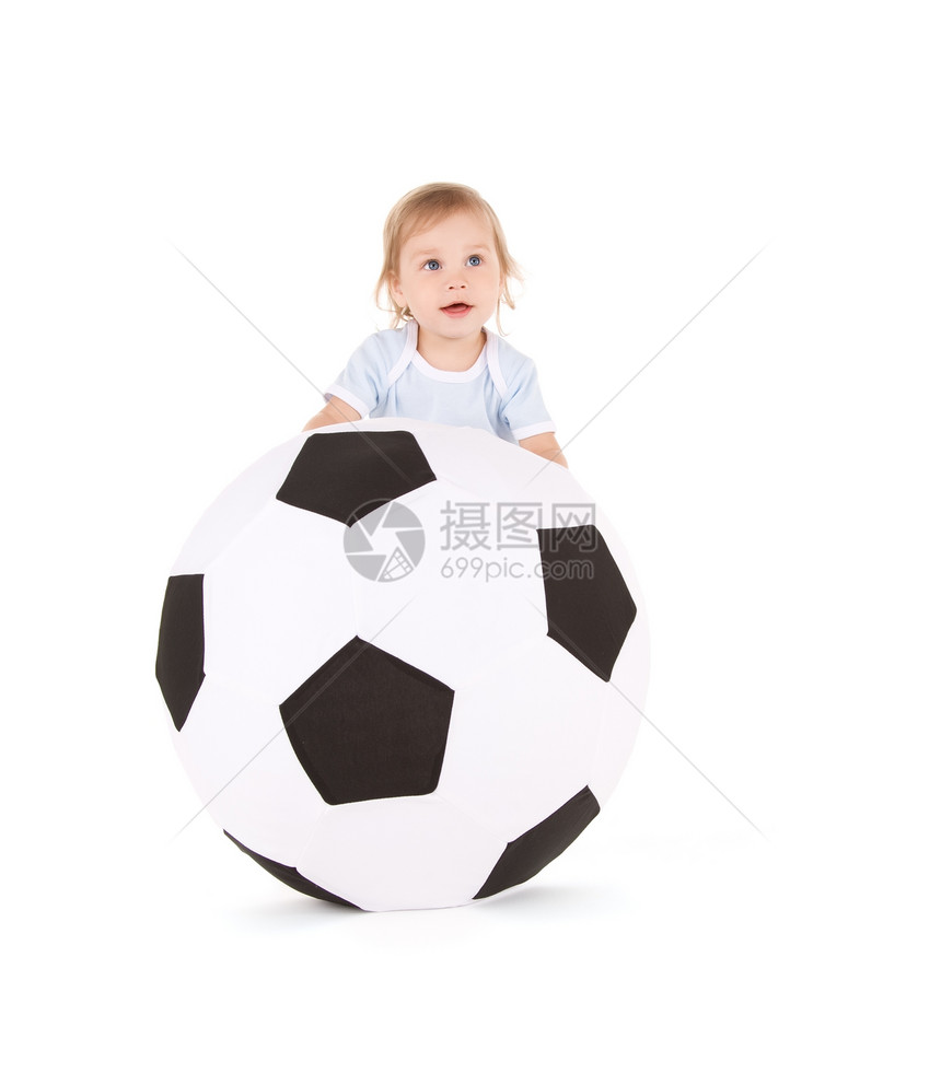 男孩的照片,足球白色上图片