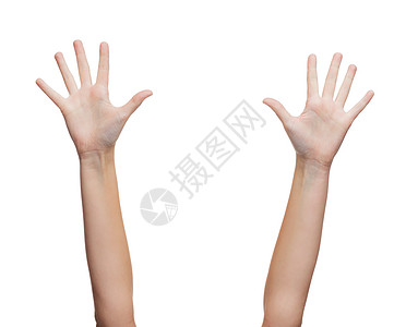 手势身体部位的两个女人挥动手图片