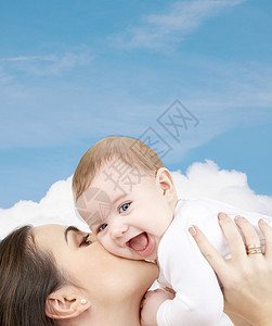 家庭,孩子幸福的幸福的母亲与婴儿图片