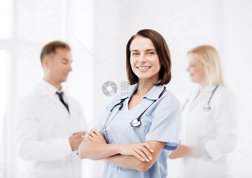 医疗保健医疗轻的女医生听诊器图片