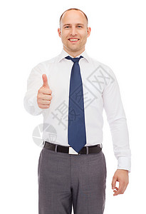 商业教育手势办公室微笑的商人竖大拇指图片