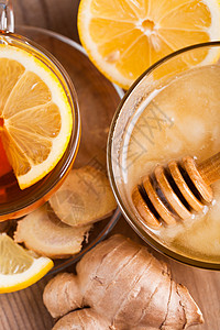 加蜂蜜柠檬生姜的茶感冒的医疗保健图片