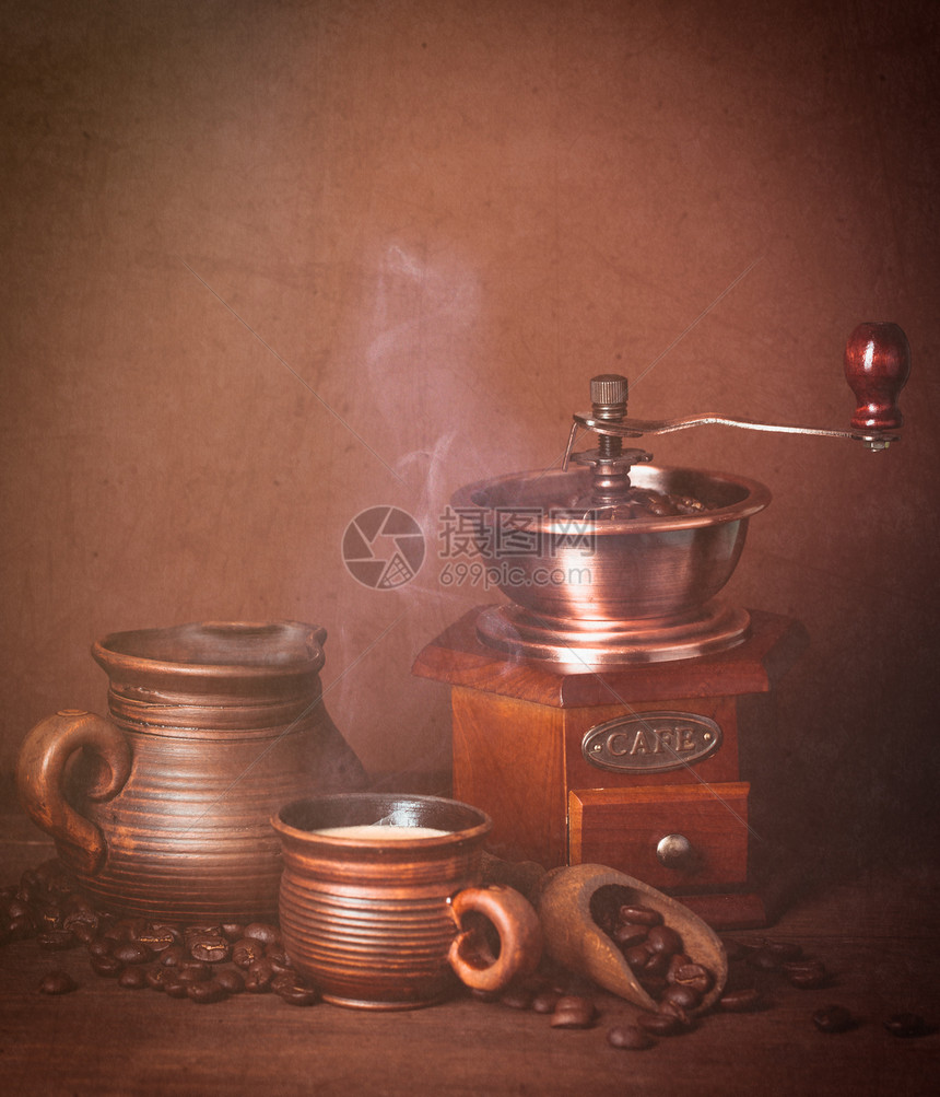 咖啡生活乡村风格的棕色背景图片