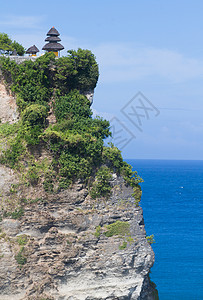 巴厘岛水神庙印度尼西亚巴厘岛的普拉乌卢瓦图神庙景观背景