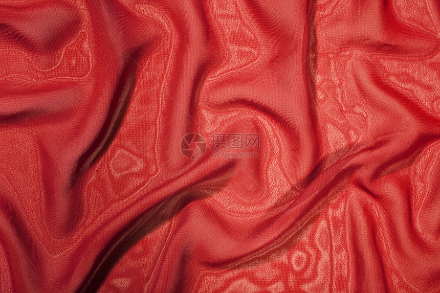 红色缎子丝绸的结构紧密图片