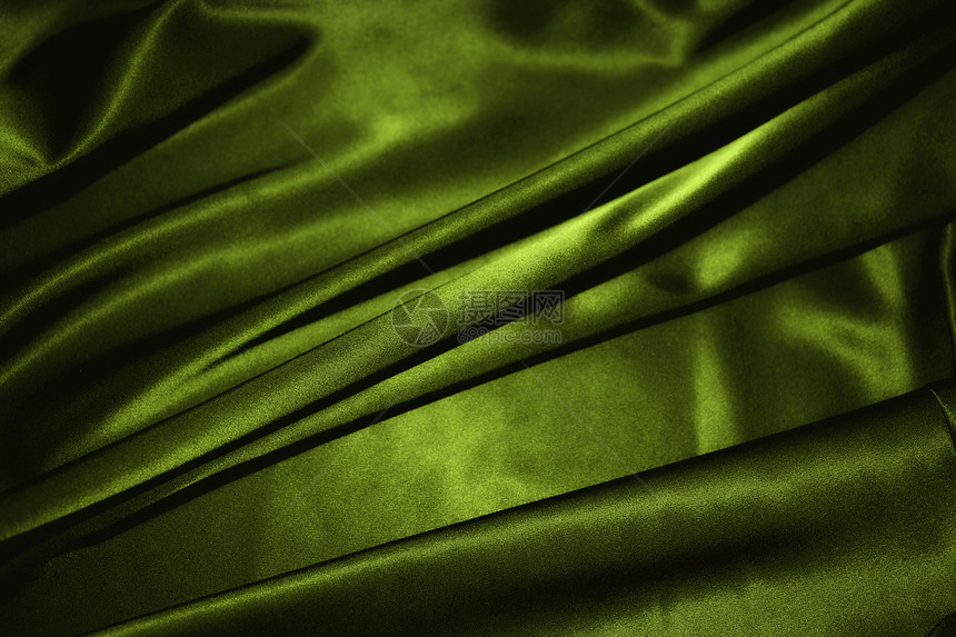 深绿色丝绸的质地图片