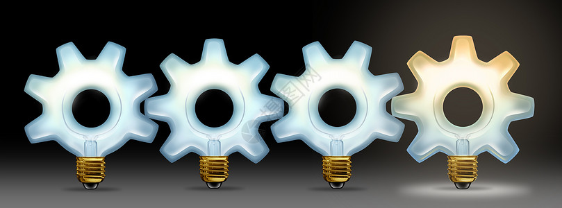 体灵感与个商业队的灯泡形状为齿轮齿轮连接,以阐明个想法,连接合作的创造力,以创新的成功背景图片
