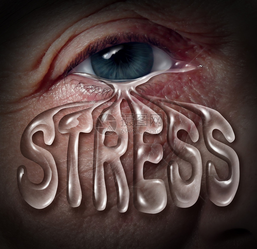 人类的压力种眼睛哭泣,种泪滴,它用字母来比喻与慌孤独基于悲伤化学失衡的情绪疾病关的心理健康问题,如焦虑应图片