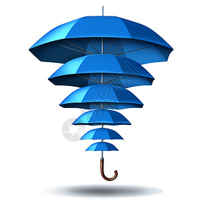 小雨伞增加商业保护日益增长的社区安全与蓝色雨伞的隐喻,小大,保护多个较小的雨伞连接的社会网络,以保护队成员背景