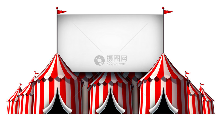 马戏标志大型顶级嘉华帐篷,个巨大的空白广告牌,个趣的娱乐活动图标,个戏剧庆祝派节日白色背景图片