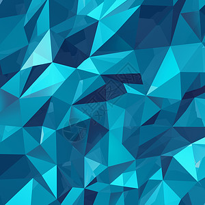 几何三角墙背景三维形状的蓝色抽象晶体图案图片