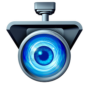 威慑视频监控大哥哥正观看的,种安全摄像头,监控公众的大眼睛间谍活动,隐私权利问题的象征,孤立白色背景上背景