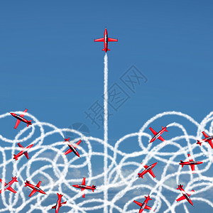 喷气式飞机商业象征混乱的管理理念背景图片